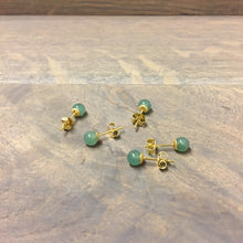 UTTE Design Stone Ørestikker / Turkisgrøn & Guld