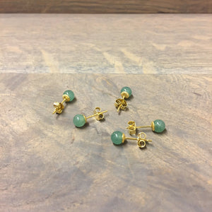 UTTE Design Stone Ørestikker / Turkisgrøn & Guld