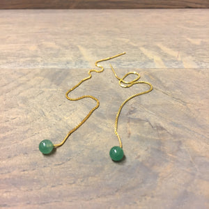 UTTE Design String & Stone Ørekæde / Turkisgrøn & Guld