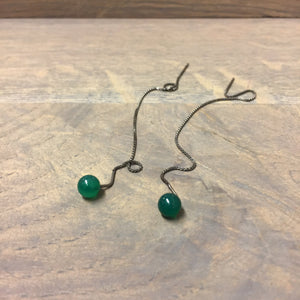 UTTE Design String & Stone Ørekæde / Grøn & Oxi