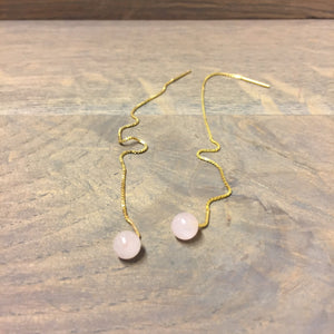 UTTE Design String & Stone Ørekæde / Rosa & Guld