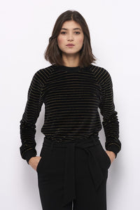 Tolsing Chris Bluse / Sort & Guld velour