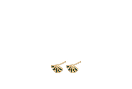 Pernille Corydon Flare Green Ørestikker / Guld