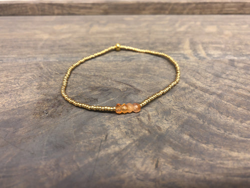 Adele Cph Elastik Armbånd / Guld m. orange