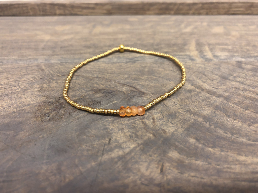 Adele Cph Elastik Armbånd / Guld m. orange